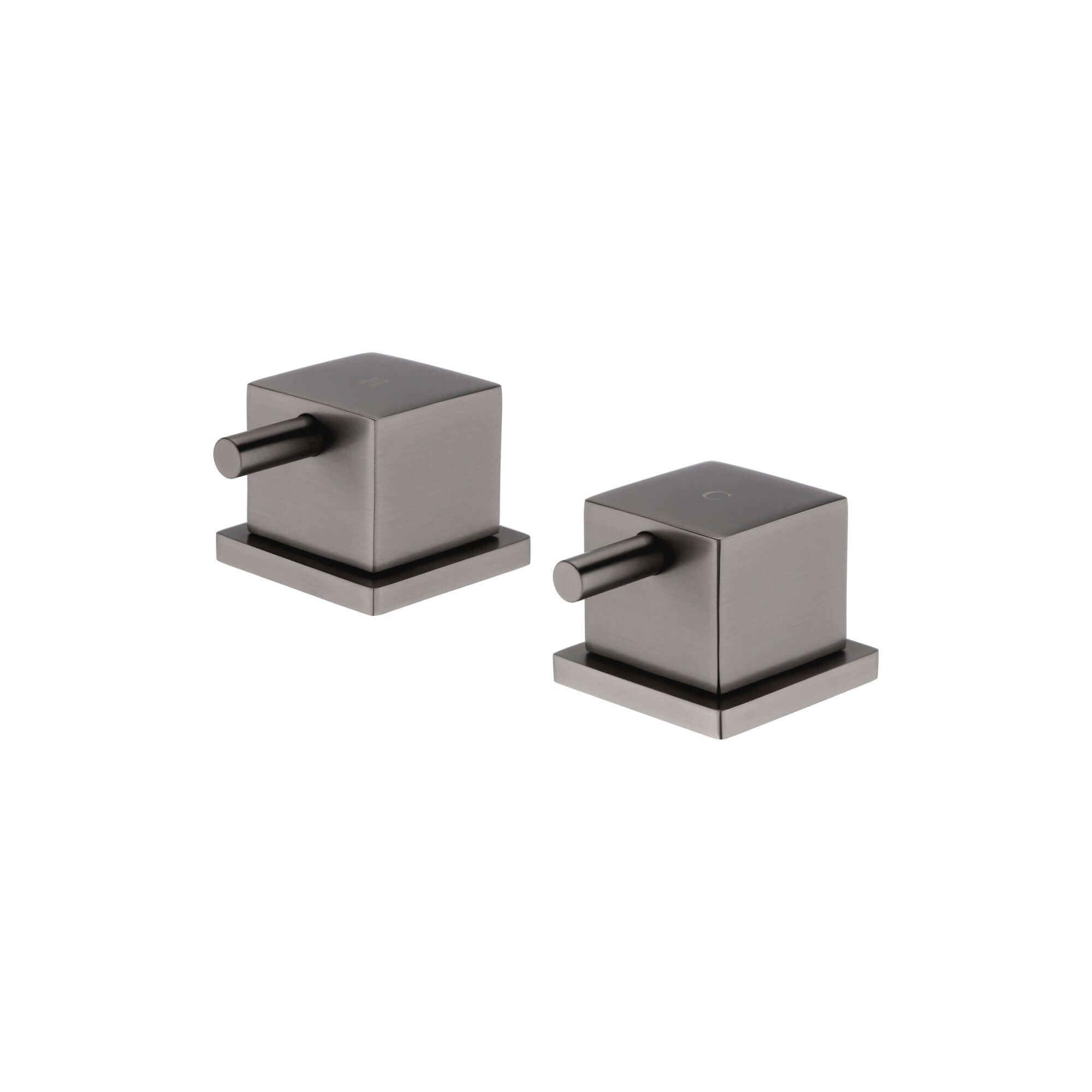 Buy Square 3/4" deck bath side valves (pair) - gunmetal grey Online UK | HOUSE OF ENKI